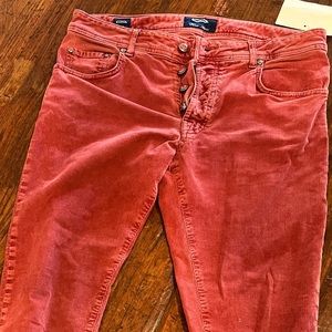 Men’s Cesare Attolini red corduroy pants. Size 34.